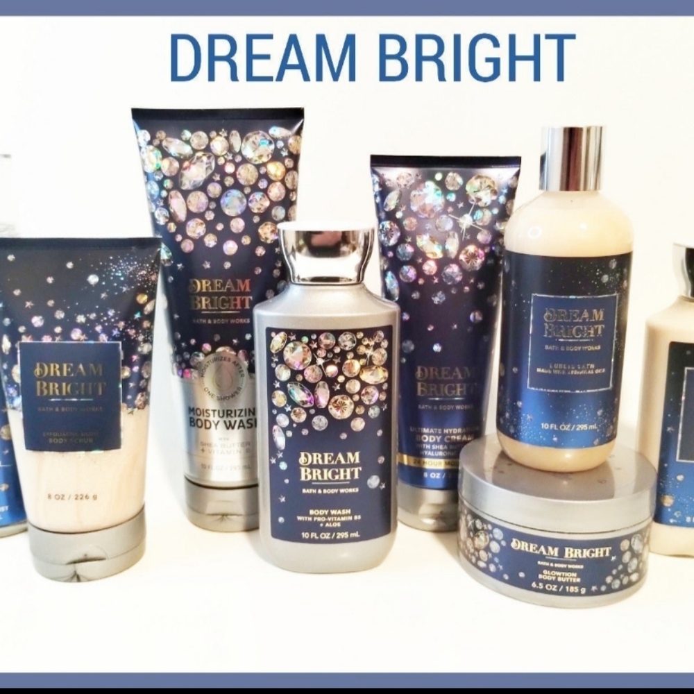 Bath and Body works DREAM BRIGHT 8 pcs Bundle Rare FULL size Quiet Luxury Femini